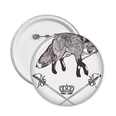 Imagem de Coroa de raposa espada animal estilo barroco pinos crachá botão emblema acessório decoração 5 peças