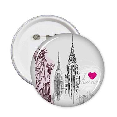 Imagem de Broche I Love New York America Country City Broches Emblema Decoração 5 peças