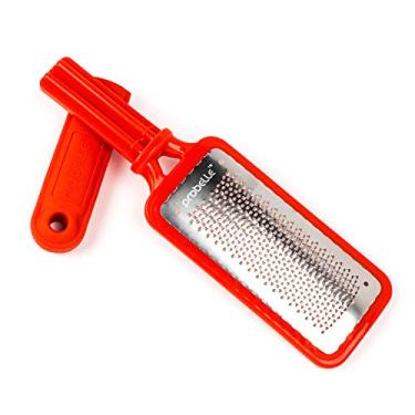 Imagem de Raspa de pedicure Probelle em aço inoxidável com alça removível, vermelha, tamanho completo