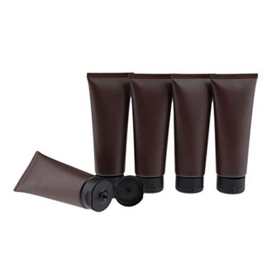 Imagem de 5 peças 100 ml/100 g Marrom Plástico Vazio Amostra Recipiente de Garrafa Macio para Creme de Mãos e Cosméticos Shampoo Gel de Banho Loção Corporal