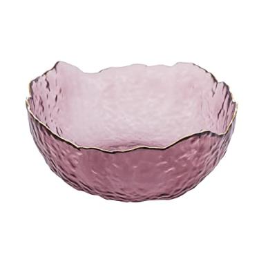 Imagem de BOWL TAJ WOLFF DE CRISTAL MARTELADO COM BORDA DOURADA 19x10CM ROSA