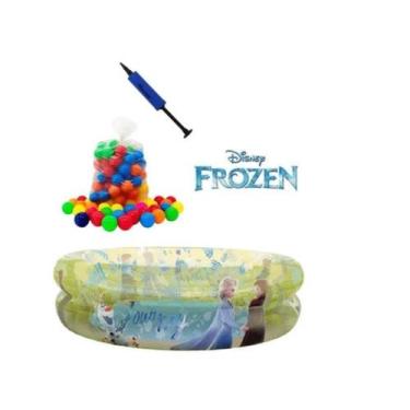 Imagem de Piscina Infantil Inflável 7O Litros Frozen Com 50 Bolinhas + Mini Bomb
