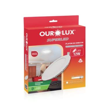 Imagem de Plafon LED Embutir 12W Bivolt 6500K Redondo Ourolux