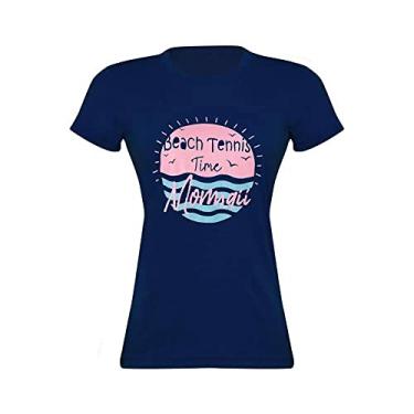 Imagem de Camiseta Mormaii Beach Tennis Feminina Proteção Uv 50+ (M, Azul-marinho)