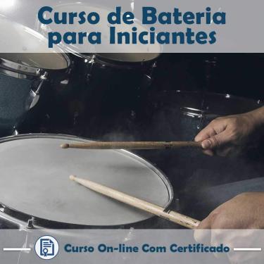 Imagem de Curso online em videoaula de Bateria para Iniciantes com Certificado + 2 brindes