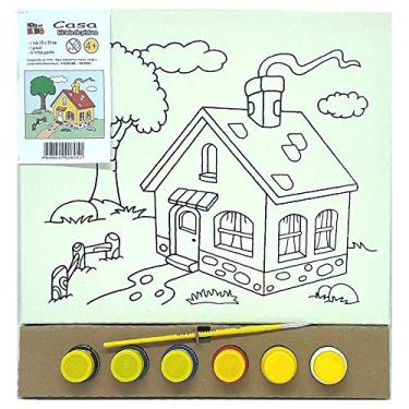 Imagem de Kit Pintura Tela 25x30 cm - Casa - Kits for Kids