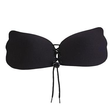 Imagem de Vin Beauty Sutiã Push-up de Corda de Borboleta, Sem Costura, Adesivo, Autoadesivo, Sem Aro, Sem Alças, Preto, Tamanho C