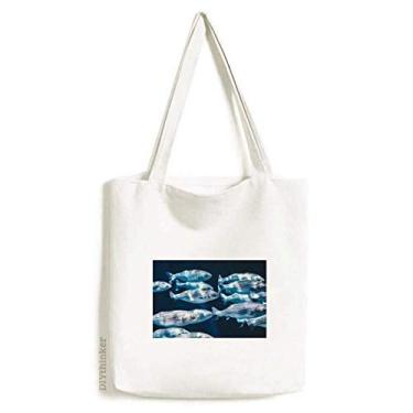 Imagem de Sacola de lona tropical animal peixe organismo marinho bolsa de compras bolsa casual bolsa de compras