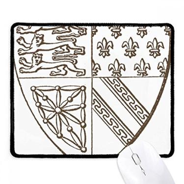 Imagem de Mouse pad preto branco com arte barroca e estampa de leão com borda costurada, tapete de jogos de borracha