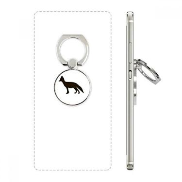 Imagem de Suporte de anel de telefone com retrato de animal fofo de raposa preta com laço ajustável