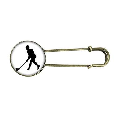 Imagem de Esportivo, Hóquei, Corrida, Educação Física, Retrô, Broche de Metal para Roupa
