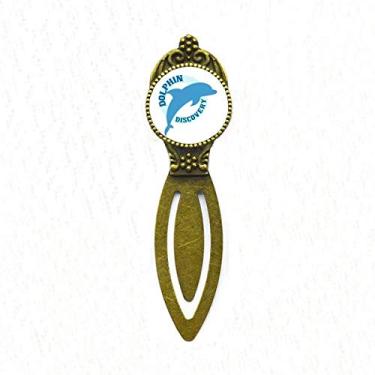 Imagem de Marcador de página retrô com estampa de golfinhos Blue Ocean Streamline