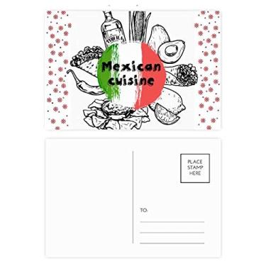 Imagem de Cartão postal com a bandeira nacional do México, desenho de cacto, Natal, celebração, cartão postal de bênção