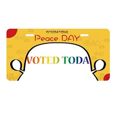 Imagem de DIYthinker LGBT Bandeira de arco-íris I Vote Today Placa de carro Decoração Dia da Paz