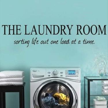 Imagem de Adesivos de parede de PVC Dailinming The Laundry Room vinil decalque de parede citação moderna casa decoração adesivo 19 x 91 cm