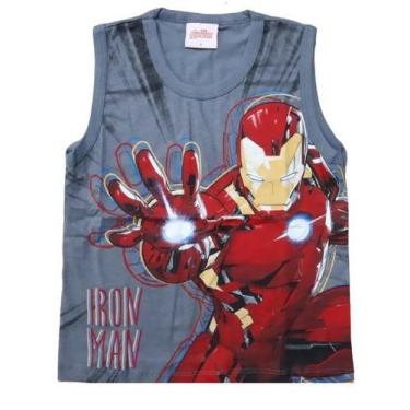 Imagem de Camiseta Regata Infantil Avengers 4 À 10 Anos - Homem De Ferro - Kamyl