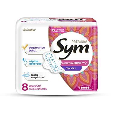 Imagem de Sym Absorvente Premium Cobertura Suave Com Abas Branco, 8 Unidades