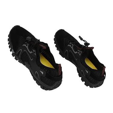 Imagem de Sapatos de Caminhada Ao Ar Livre, Sapatos de água de Praia Macios Respiráveis ​​pretos Elásticos para Caminhadas (44)