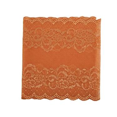 Imagem de Acabamento de renda, tecido de renda cortável 10 jardas multiuso 23 cm de largura malha nylon elástico para pinafore para costura para artesanato DIY para travesseiro para saia (marrom tomate cremoso)