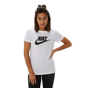 Imagem de Camiseta Nike Essentials Icon Futura Feminina - Branco e Preto