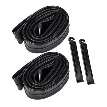 Imagem de Pacote com 2 tubos de bicicleta de 1,75/1,95/2,10/2,125 polegadas, tubos de butílica para mountain bike de estrada, 2 alavancas de pneu, 26 polegadas