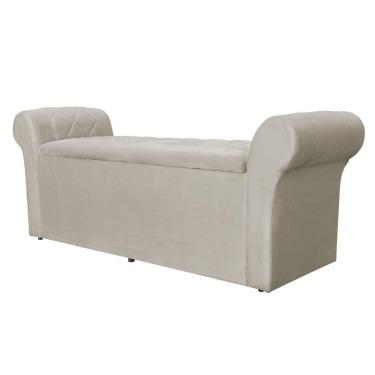 Imagem de Báu Calçadeira Cancun 140cm Suede Bege - Vallisa Decor