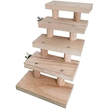 Imagem de Suporte Escada Brinquedos 3/4/5/6/7/8 Camadas Escada De Madeira Pássaro Papagaio Brinquedo Subir Escadas Brinquedos Para Animais De Estimação Gaiola,5 Escadas,incomparable123