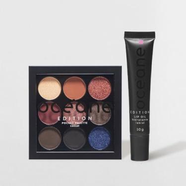 Imagem de Kit Paleta de Sombras Pocket Casual + Hidratante Labial Rosa Lip Oil Océane Edition (2 Produtos)