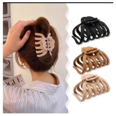 Imagem de Kit Piranha Prendedor Pregadeira de Cabelo Grande Acessório Luxo Estilo Polvo 9 cm (Kit A)