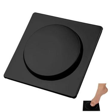 Imagem de Ralo Para Banheiro 10X10 Click Preto Fosco