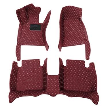 Imagem de Jialuode Tapetes de carro personalizados para FD C-MAX 7 assentos 2015-2018 à prova d'água antiderrapante forro de couro luxo tapetes automotivos conjunto completo, vinho tinto