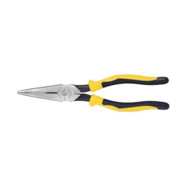 Imagem de Klein Tools J203-8 Alicate de ponta de agulha de 20 cm, corte resistente, alças estendidas, alta alavancagem, endurecido por indução com junta rebitada a quente