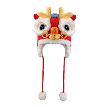 Imagem de Generic Chapéu de dragão chinês, adereços para fotos, bonito, confortável, quente, chapéu de inverno, chapéu de animal para performance, vestido, festival de, Infantil
