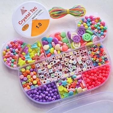 Imagem de Kit de Miçangas Para Pulseiras Maleta Ursinho Maleta Infantil Cores Variadas Dia das Crianças