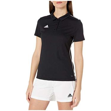 Imagem de adidas Camisa polo feminina Core 18 Climalite, Preto/branco, M