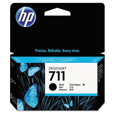 Imagem de HP Cartucho de tinta genuíno 711 preto de 38 ml (CZ129A) para impressoras plotter de grande formato DesignJet T530, T525, T520, T130, T125, T120 e T100