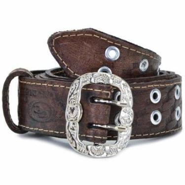 Imagem de Cinto Infantil Muladeiro Couro Menino Fivela Fecho Duplo-Masculino