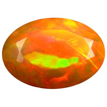 Imagem de 2,52 ct AAA+ Gem de qualidade corte oval (13 x 9 mm) opala arco-íris não aquecida genuína e extraída da pedra preciosa solta da Terra
