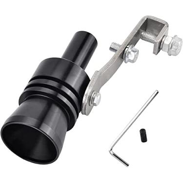 Imagem de CO005 Liga de Alumínio Universal Turbo Apito, Tubo Silenciador de Escape de Som Turbo Apito Criador de Rugido de Carro, Apito de Cauda de Carro Apito Simulador de Ponta de Válvula de Sopro de Carro (Preto_L)