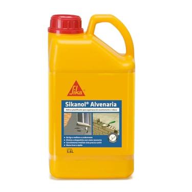 Imagem de Sikanol Alvenaria, aditivo concentrado que proporciona liga e plasticidade às argamassas de reboco e assentamento, Marrom, Galão 3,6L
