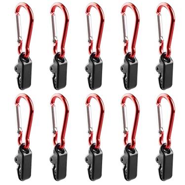 Imagem de Wemay 10 peças de grampos de toldo de lona para tendas de encaixe de ganchos para camping tenda de fixação com mosquetão para acampamento ao ar livre e jardim agrícola