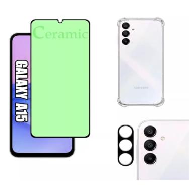Imagem de Kit Completo Para Samsung Galaxy A15 M15 - Capa Reforçada + Película Ceramic 9D Clear + Película Da Câmera