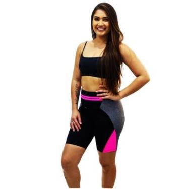 Imagem de Bermuda suplex poliamida DA Modas detalhe colorido-Feminino