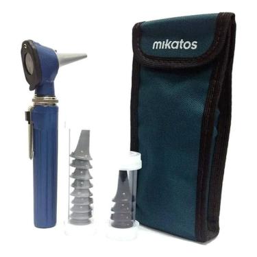 Imagem de Otoscópio + 14 Espe Lâmpada Led Luz Branca Mikatos Cor Azul