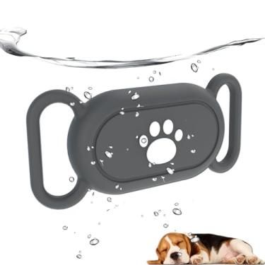 Imagem de Suporte de coleira de cachorro à prova d'água compatível com Samsung Galaxy SmartTag2, suporte oculto de silicone para rastreador GPS para Smart Tag2, coleira antiperda Tag2 (cinza)