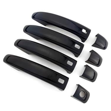 Imagem de Dakitita Acabamento da tampa da maçaneta externa preta brilhante para Audi A4 B8 A5 S4 2008-2015 Q3 2012-2017 Q5 2009-2016 Acessórios Decoração