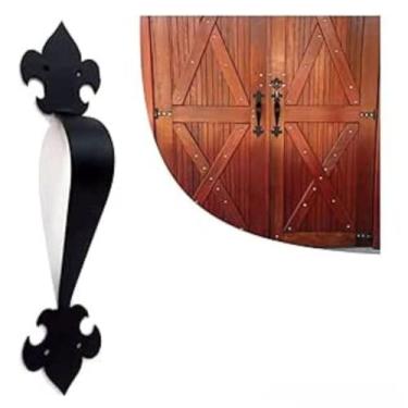 Imagem de Puxador Colonial Rústico Para Portas 32cm Preto Texturizado