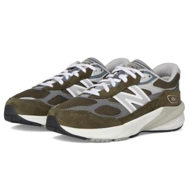 Imagem de New Balance Tênis infantil unissex FuelCell 990 V6 com cadarço, Verde-oliva/cinza, 1.5 Wide Little Kid