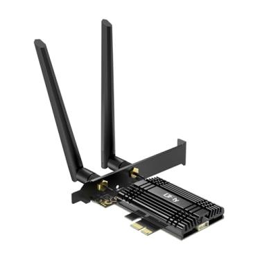 Imagem de Placa de rede WiFi 7 8774Mbps QFly PCIe cartão WiFi com Bluetooth 5.4, chipset BE200, Tri-Band (6GHz/5GHz/2,4GHz) adaptador de rede sem fio para PC, suporta Win11/10 (64 bits), não suporta CPU AMD