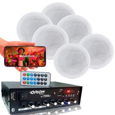 Imagem de Receiver Som Ambiente Mic Bluetooth Usb Rc7000 + 6 Arandelas - ORION